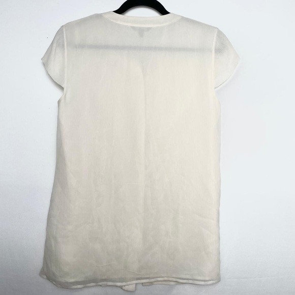 St. John Collection 100% Silk Cap Sleeve Ruffle Blouse Top Size small - Picture 4 of 5